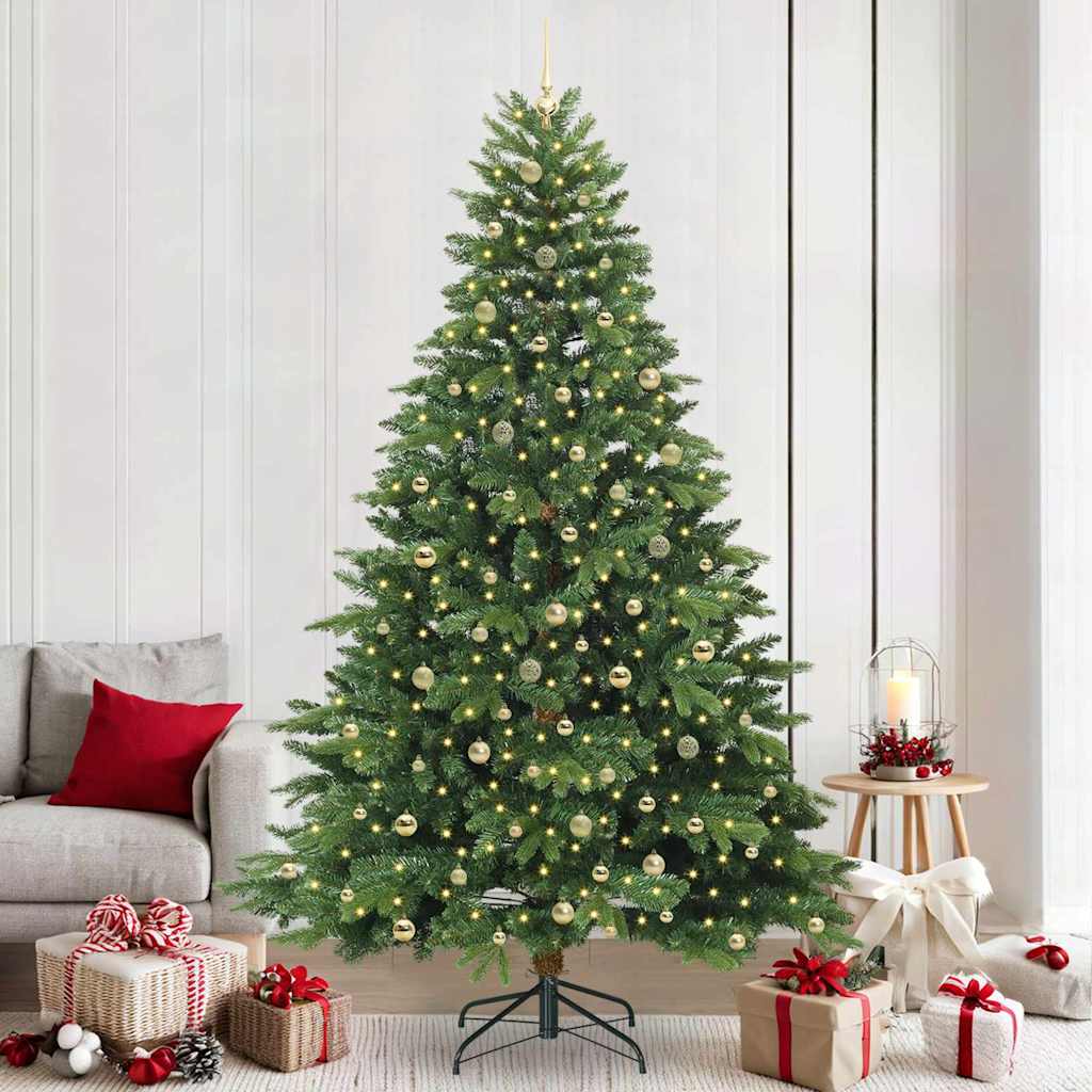 Albero di Natale artificiale con 300 LED Verde 240 cm PE e PVC
