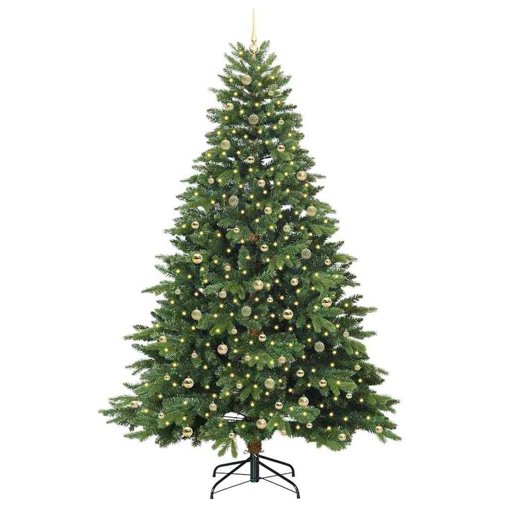 Albero di Natale artificiale con 300 LED Verde 240 cm PE e PVC