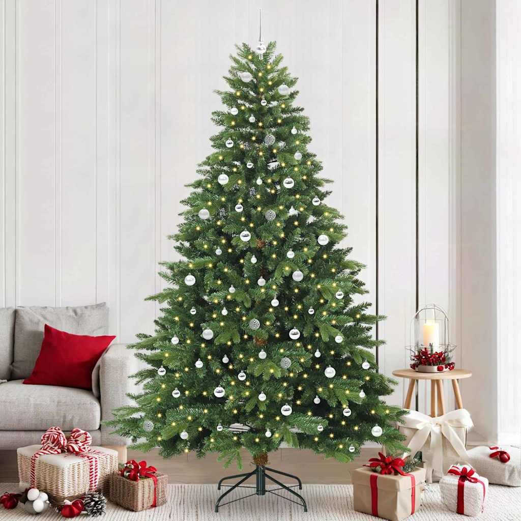 Albero di Natale artificiale con 300 LED Verde 240 cm PE e PVC