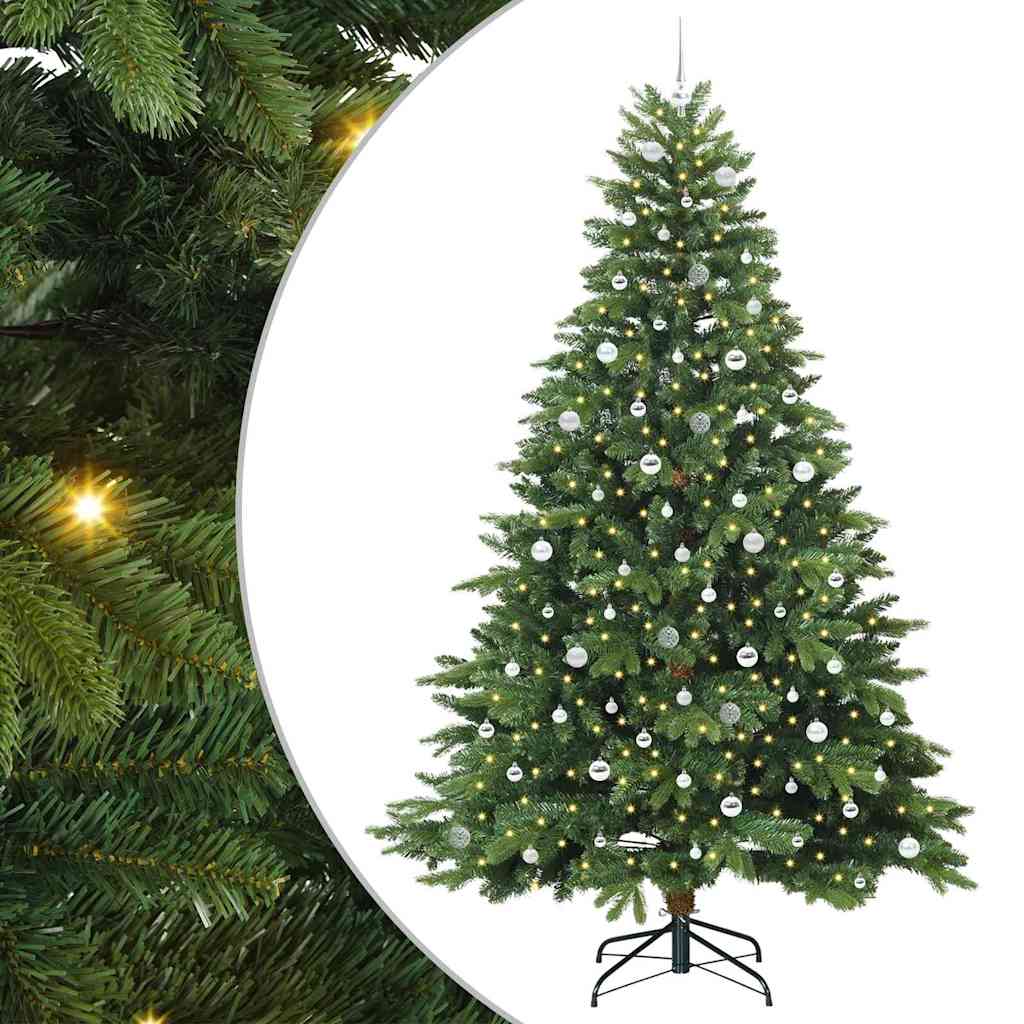 Albero di Natale artificiale con 300 LED Verde 240 cm PE e PVC