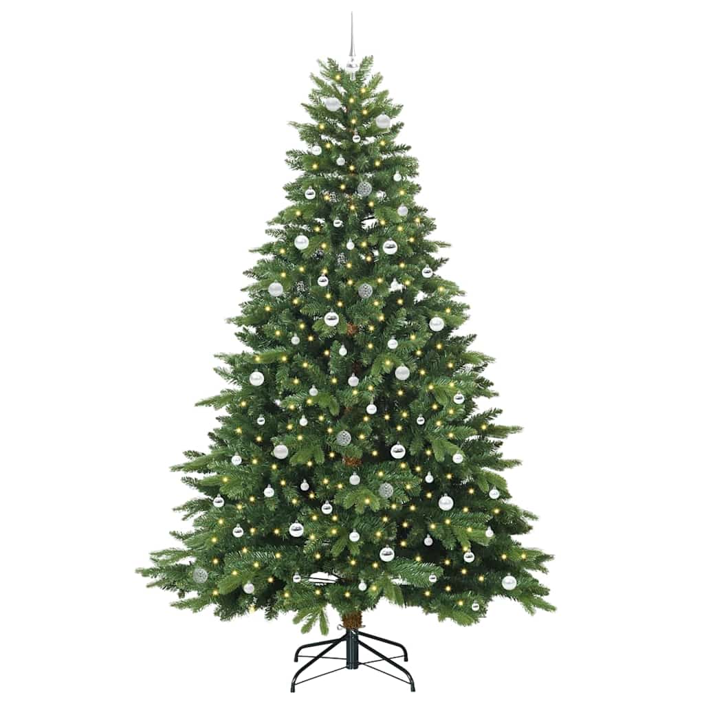 Albero di Natale artificiale con 300 LED Verde 240 cm PE e PVC