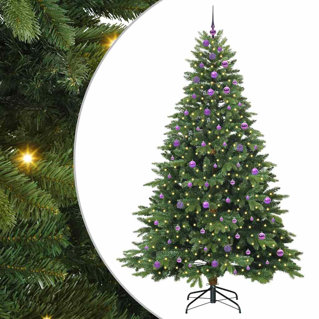 Albero di Natale artificiale con 300 LED Verde 240 cm PE e PVC