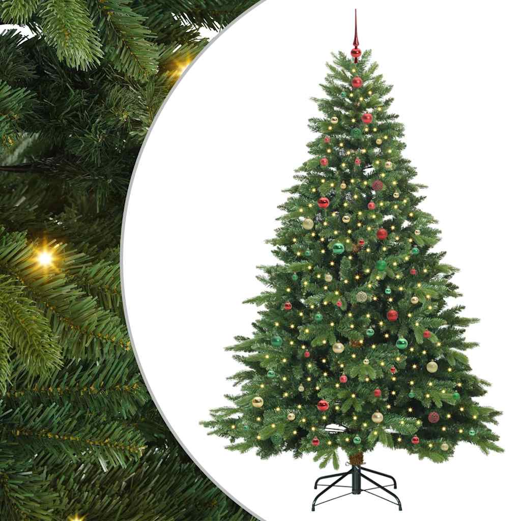 Albero di Natale artificiale con 300 LED Verde 240 cm PE e PVC