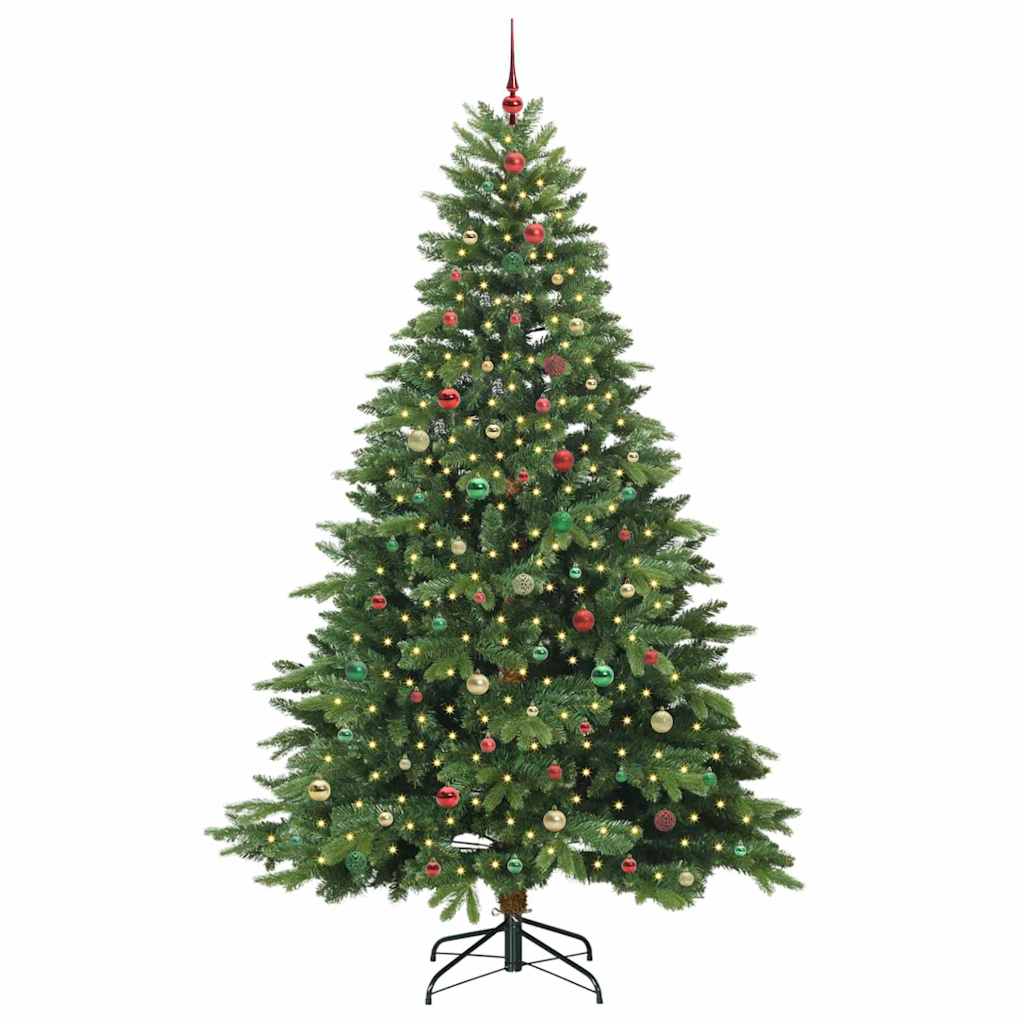Albero di Natale artificiale con 300 LED Verde 240 cm PE e PVC
