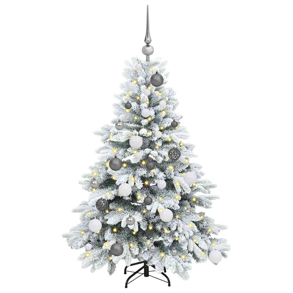Albero di Natale artificiale con 150 LED Verde 120 cm PE e PVC