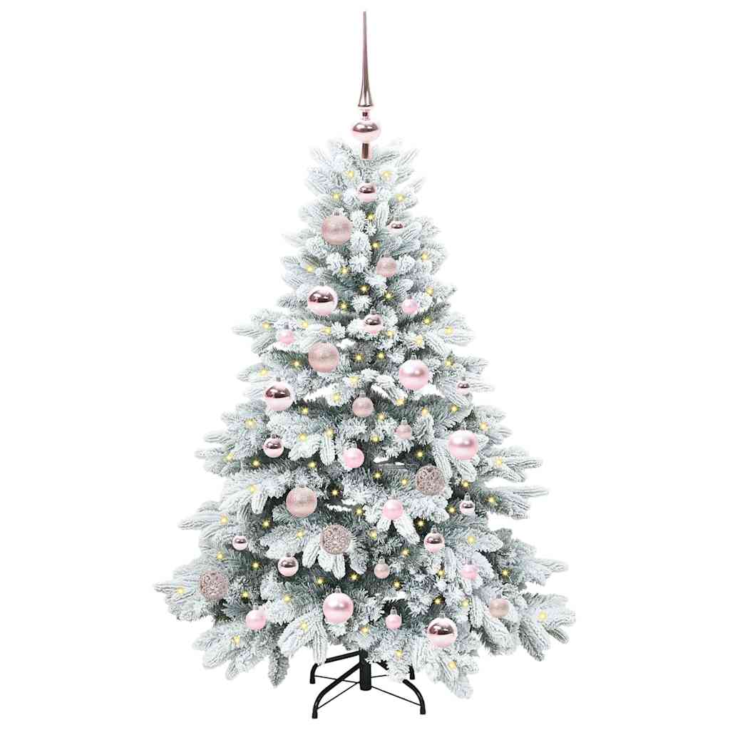 Albero di Natale artificiale con 150 LED Verde 120 cm PE e PVC