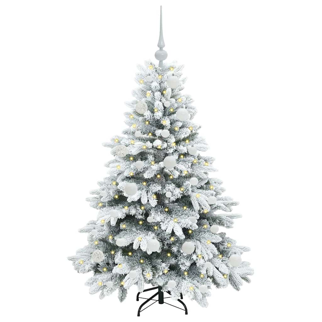 Albero di Natale artificiale con 150 LED Verde 120 cm PE e PVC