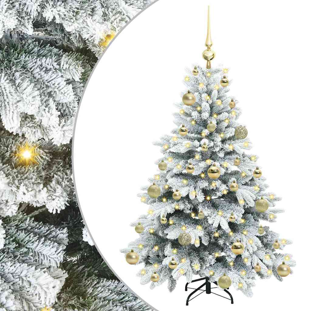 Albero di Natale artificiale con 150 LED Verde 120 cm PE e PVC