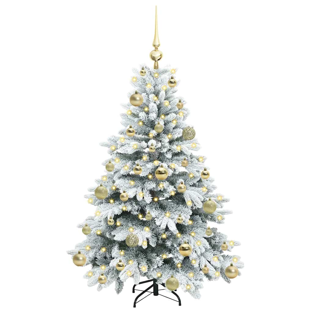 Albero di Natale artificiale con 150 LED Verde 120 cm PE e PVC