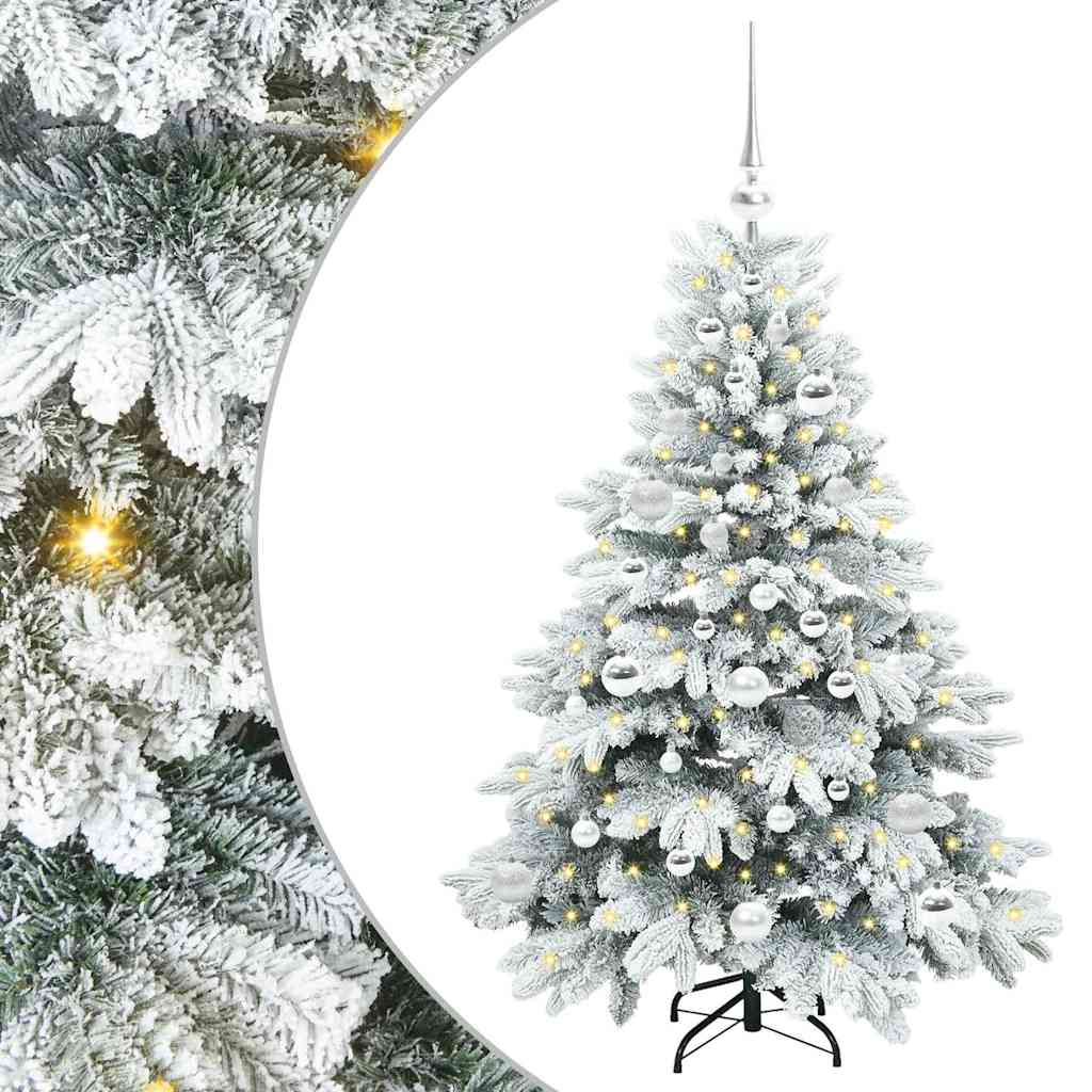 Albero di Natale artificiale con 150 LED Verde 120 cm PE e PVC