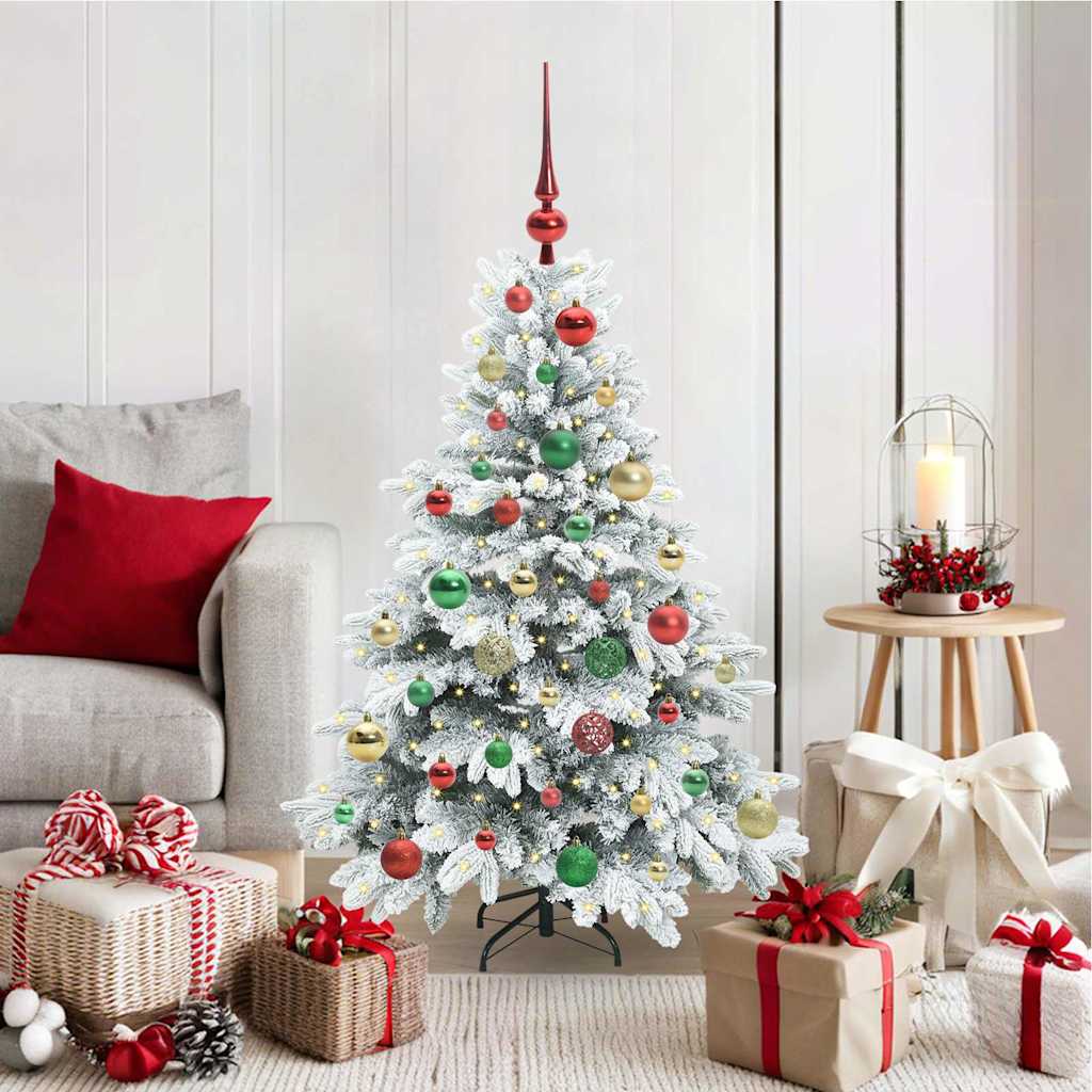 Albero di Natale artificiale con 150 LED Verde 120 cm PE e PVC