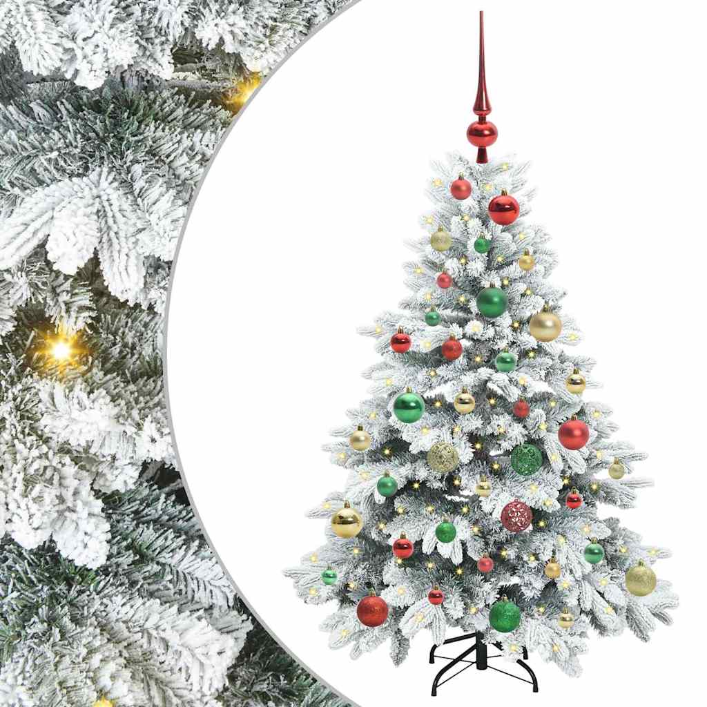 Albero di Natale artificiale con 150 LED Verde 120 cm PE e PVC
