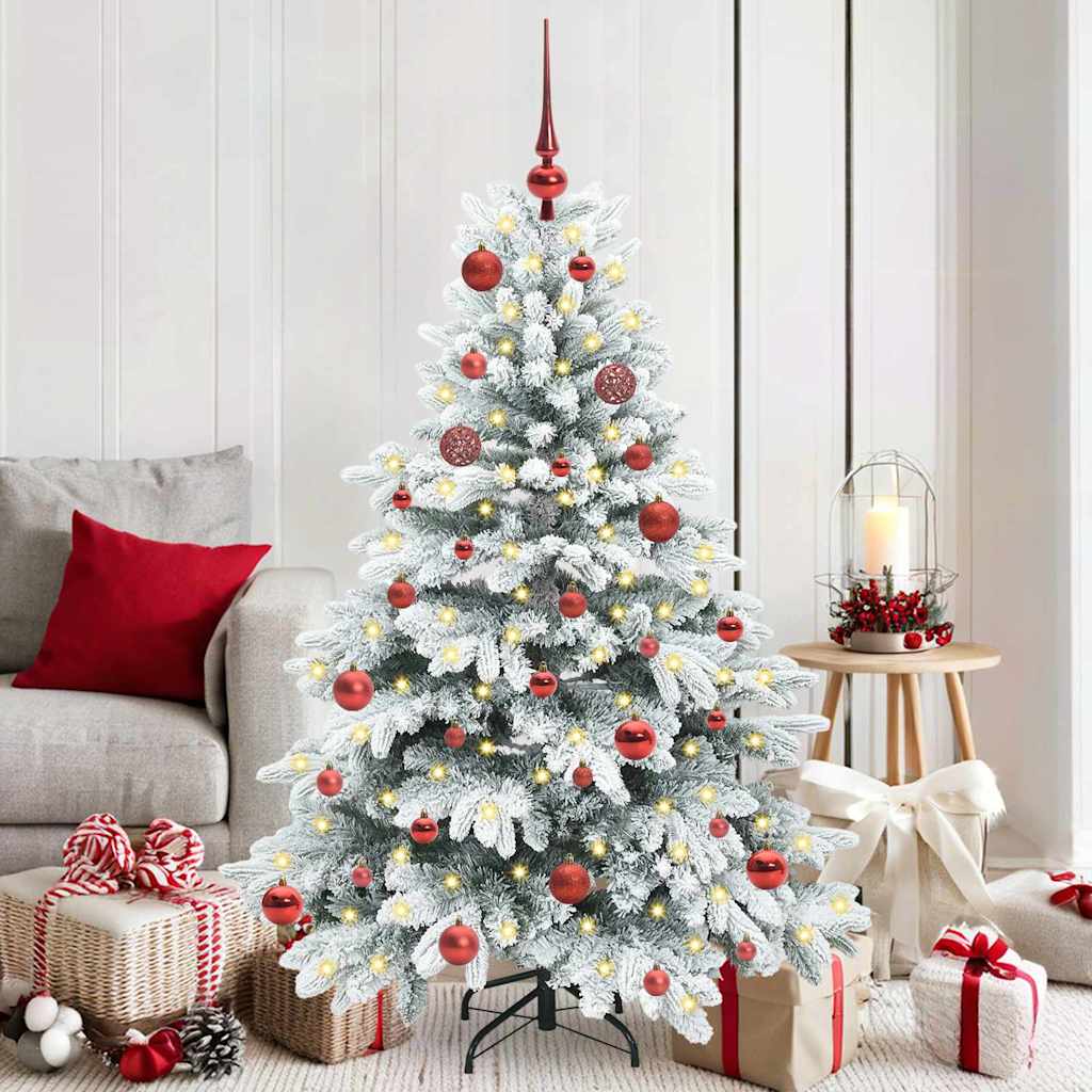 Albero di Natale artificiale con 150 LED Verde 150 cm PE e PVC