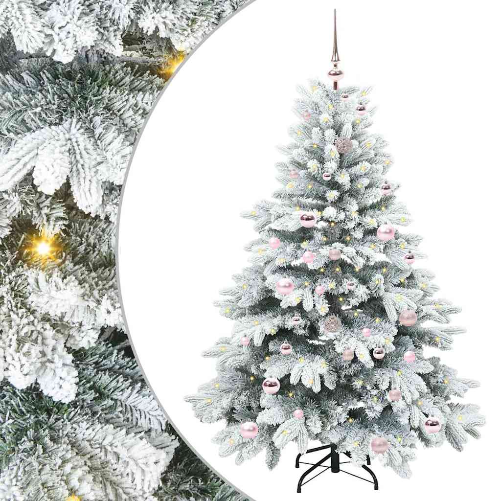 Albero di Natale artificiale con 150 LED Verde 150 cm PE e PVC