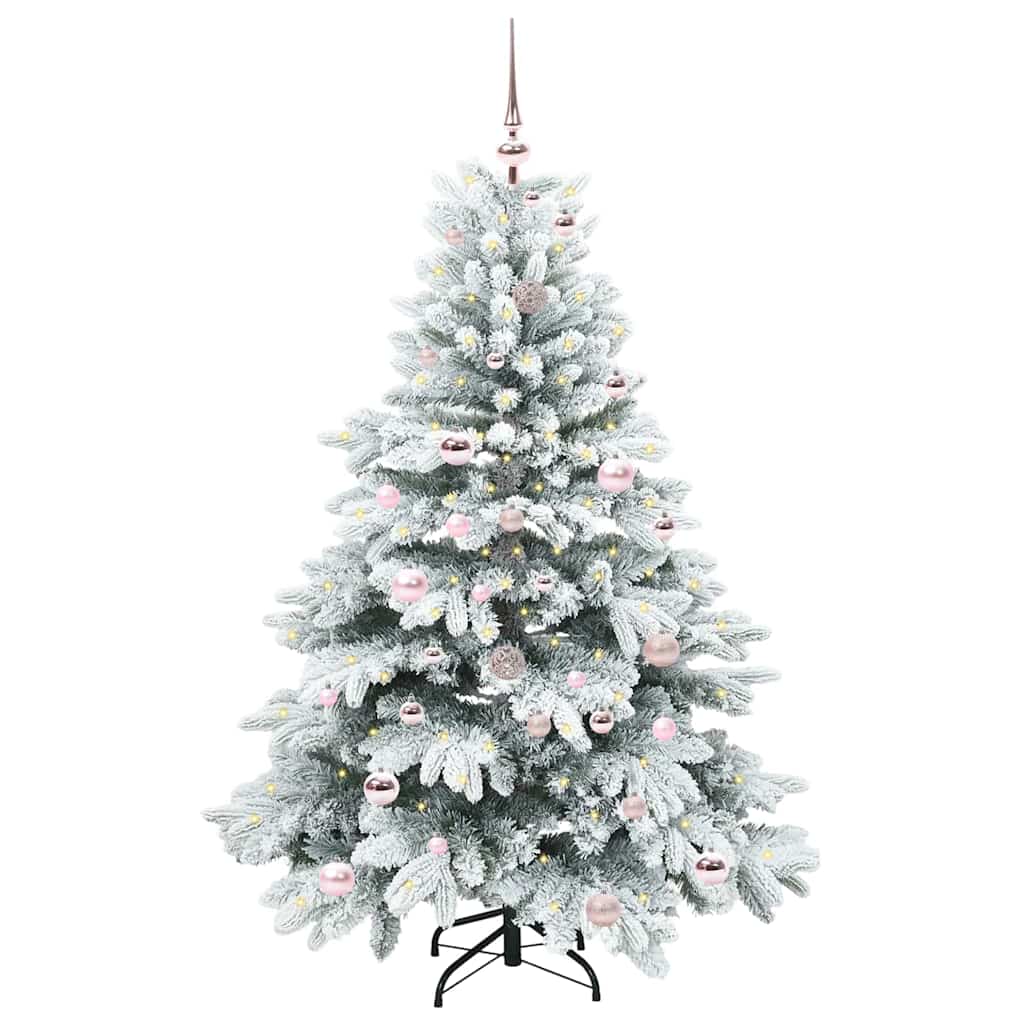 Albero di Natale artificiale con 150 LED Verde 150 cm PE e PVC