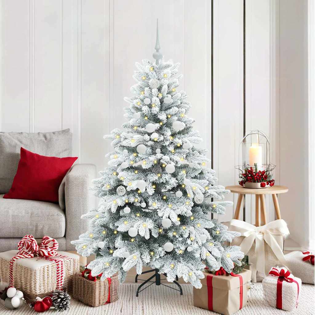 Albero di Natale artificiale con 150 LED Verde 150 cm PE e PVC