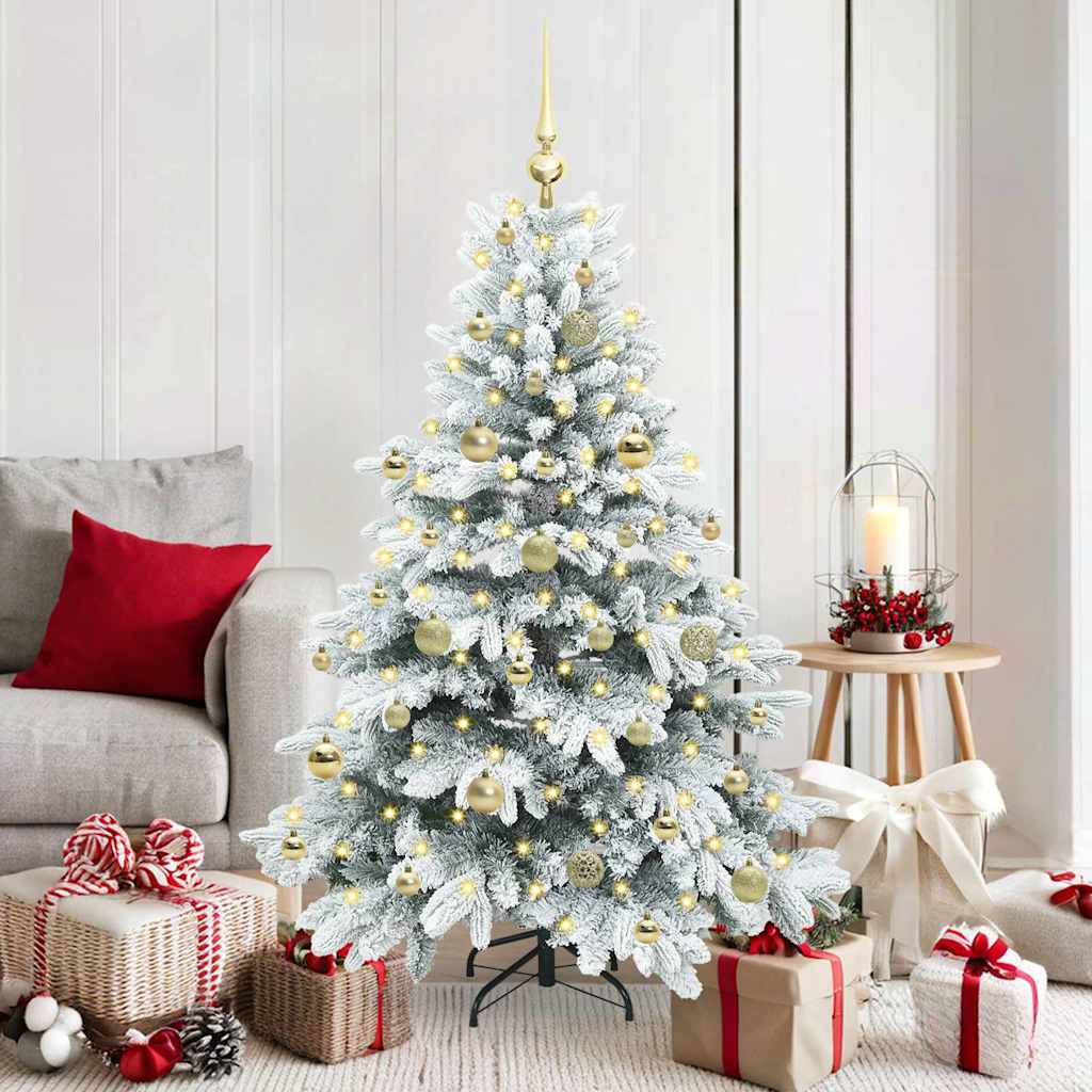Albero di Natale artificiale con 150 LED Verde 150 cm PE e PVC