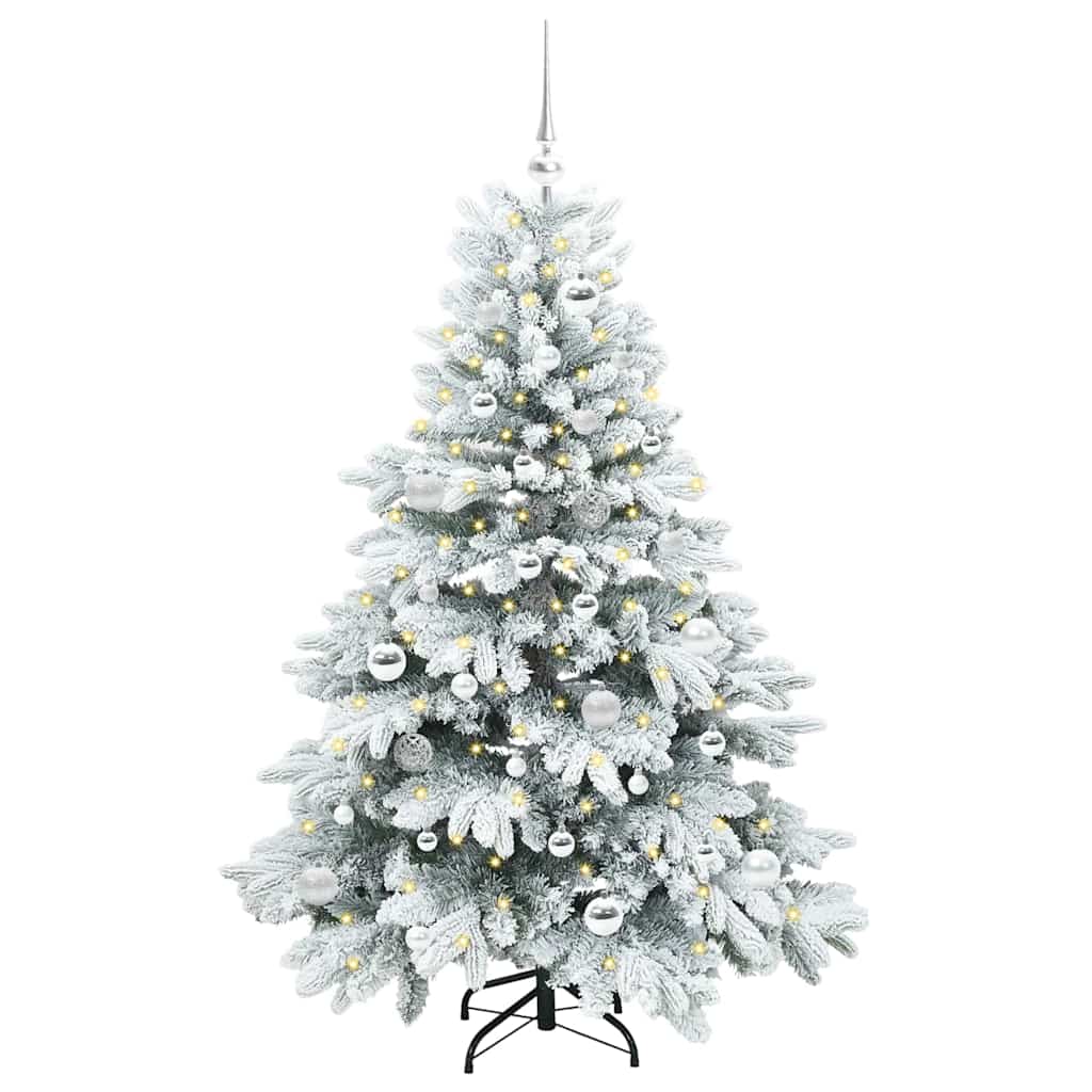 Albero di Natale artificiale con 150 LED Verde 150 cm PE e PVC