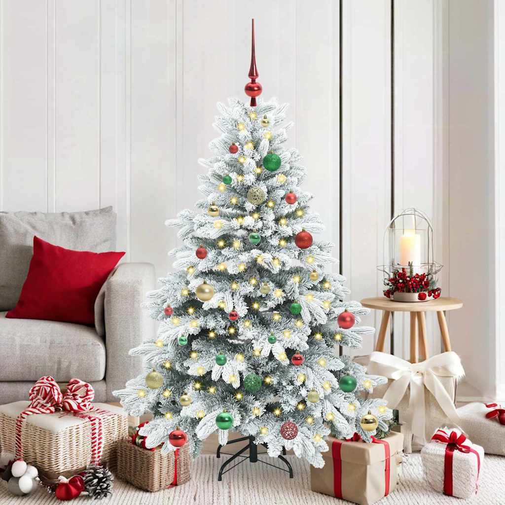 Albero di Natale artificiale con 150 LED Verde 150 cm PE e PVC