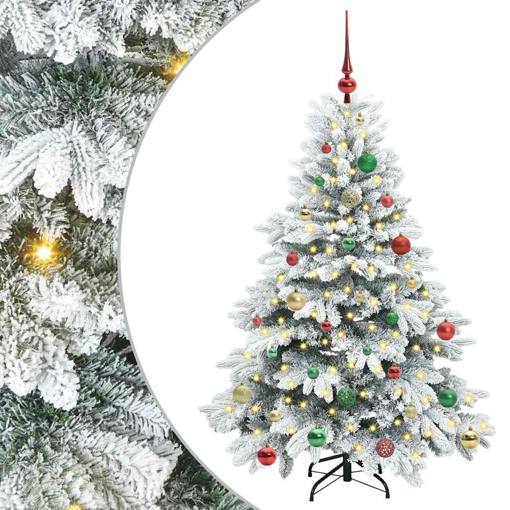 Albero di Natale artificiale con 150 LED Verde 150 cm PE e PVC
