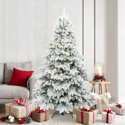 Albero di Natale artificiale con 300 LED Verde 180 cm PE e PVC