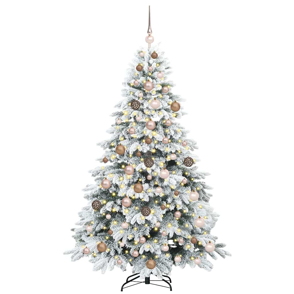 Albero di Natale artificiale con 300 LED Verde 180 cm PE e PVC