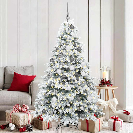 Albero di Natale artificiale con 300 LED Verde 180 cm PE e PVC