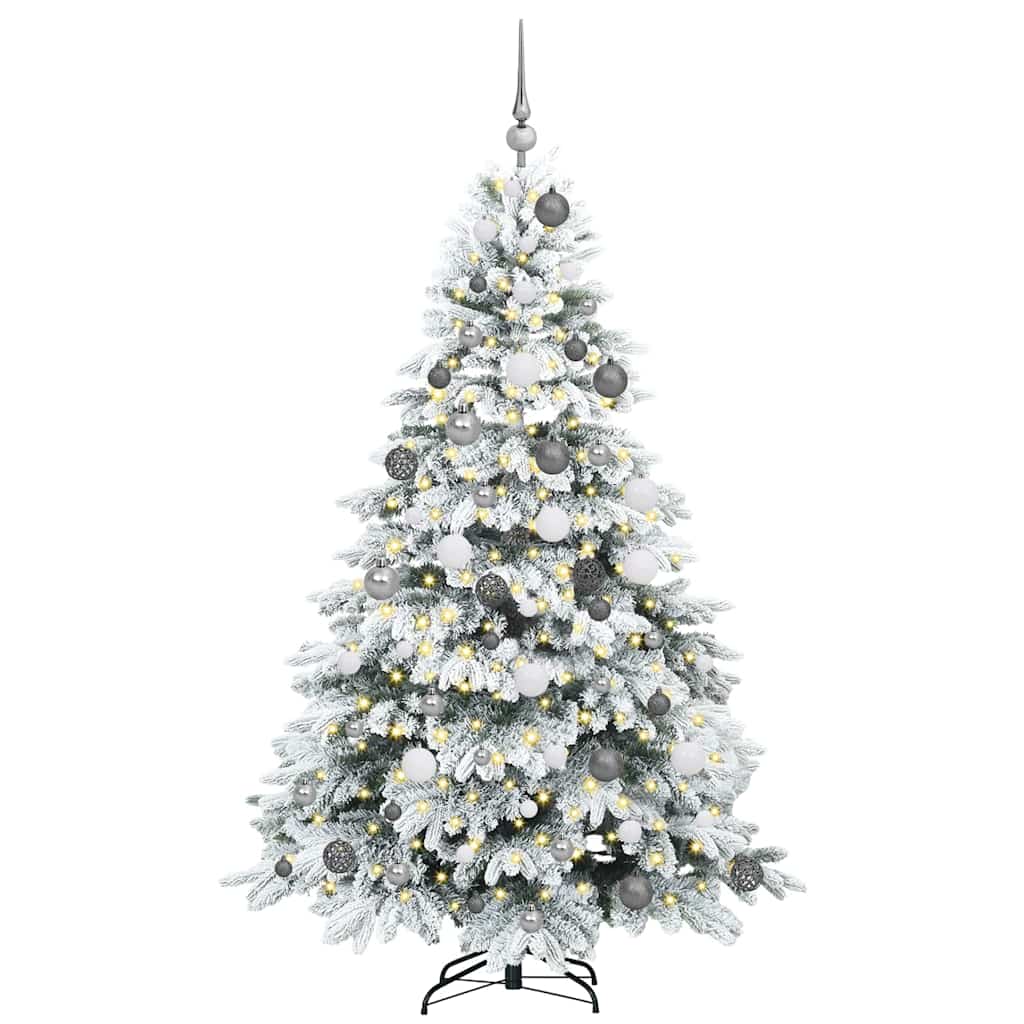 Albero di Natale artificiale con 300 LED Verde 180 cm PE e PVC