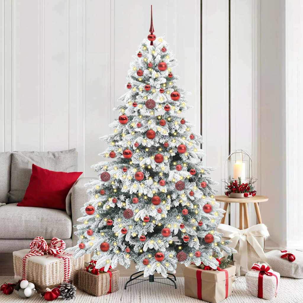Albero di Natale artificiale con 300 LED Verde 180 cm PE e PVC