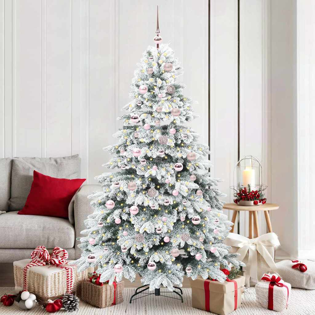 Albero di Natale artificiale con 300 LED Verde 180 cm PE e PVC