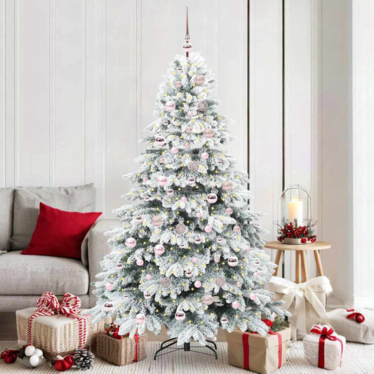 Albero di Natale artificiale con 300 LED Verde 180 cm PE e PVC