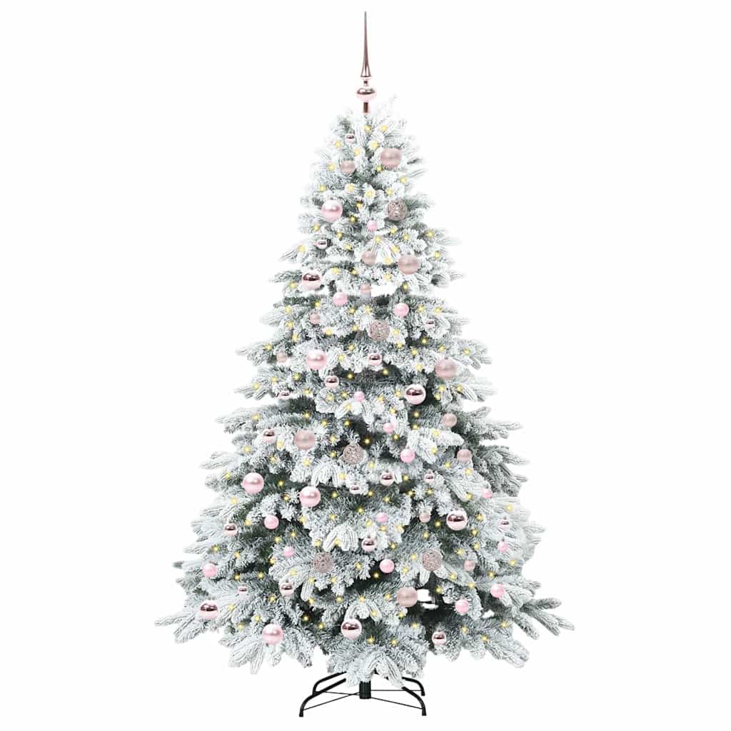 Albero di Natale artificiale con 300 LED Verde 180 cm PE e PVC