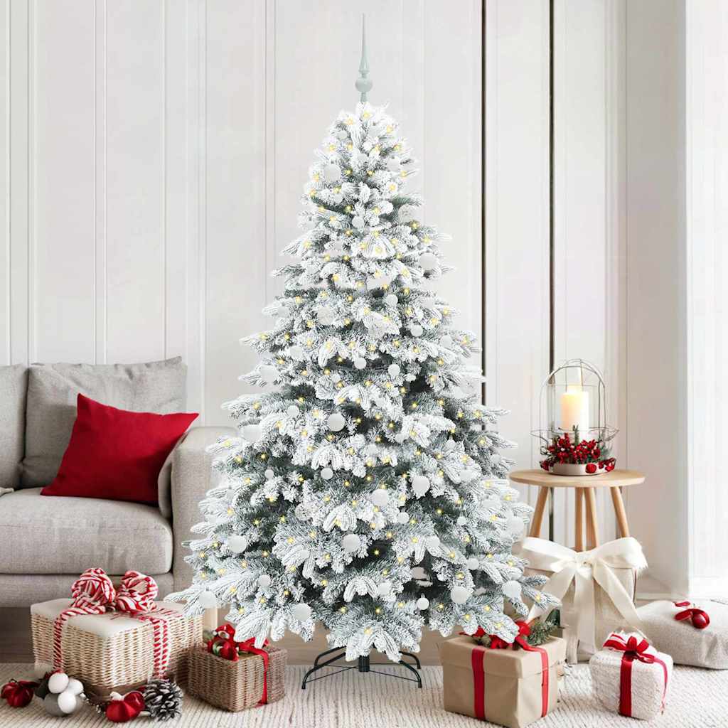 Albero di Natale artificiale con 300 LED Verde 180 cm PE e PVC
