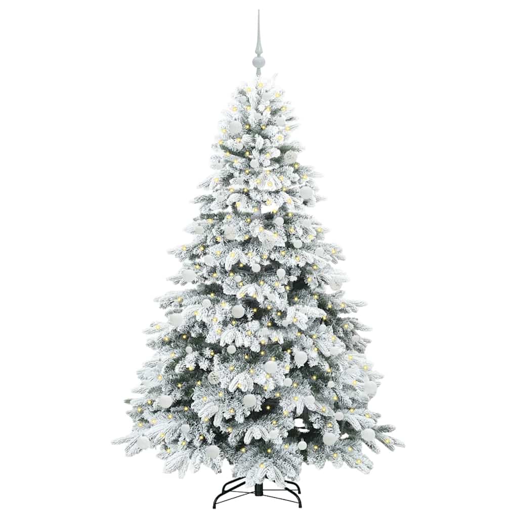 Albero di Natale artificiale con 300 LED Verde 180 cm PE e PVC