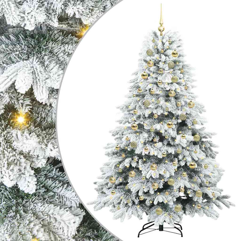 Albero di Natale artificiale con 300 LED Verde 180 cm PE e PVC