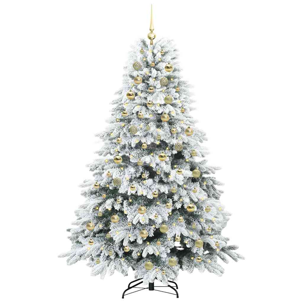 Albero di Natale artificiale con 300 LED Verde 180 cm PE e PVC