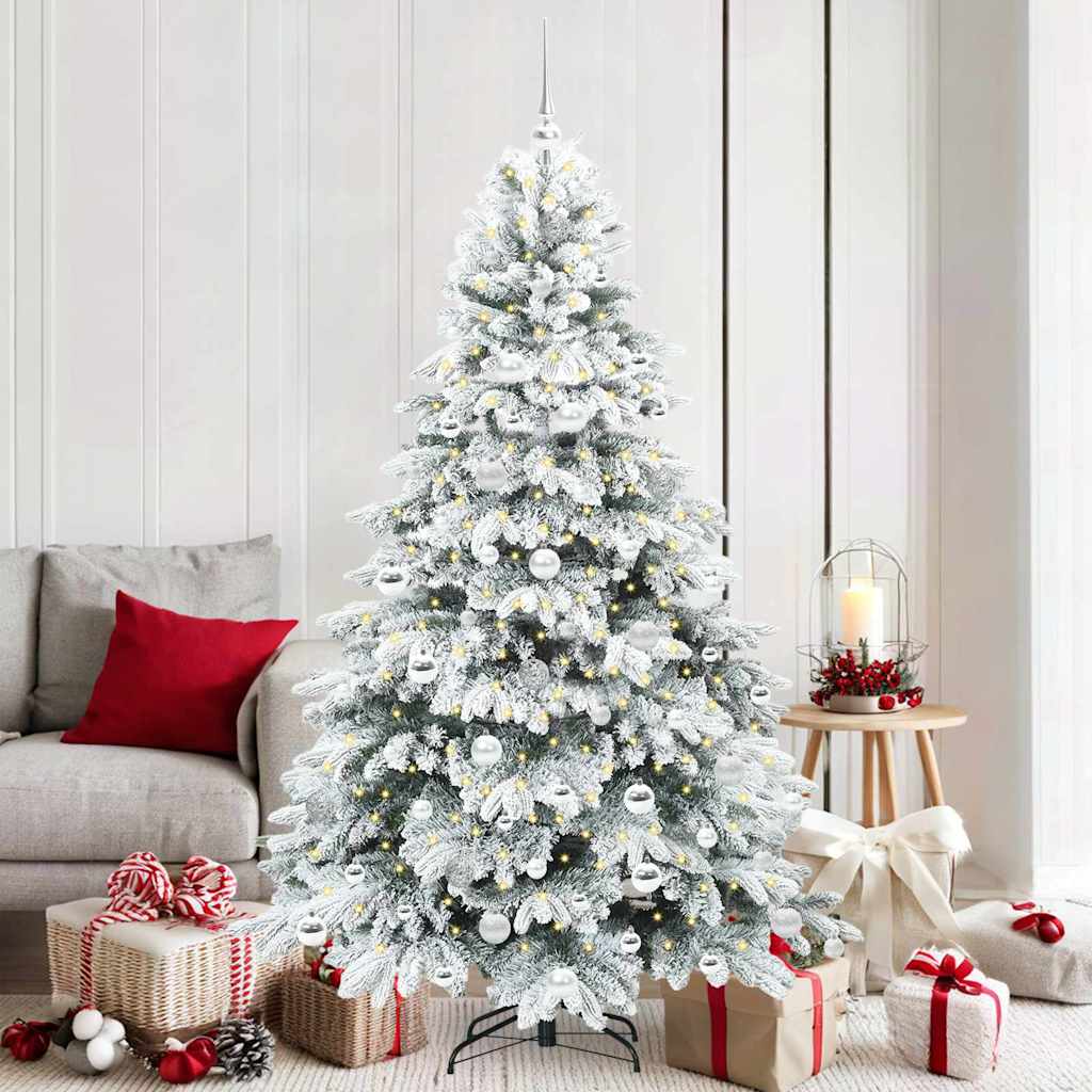 Albero di Natale artificiale con 300 LED Verde 180 cm PE e PVC