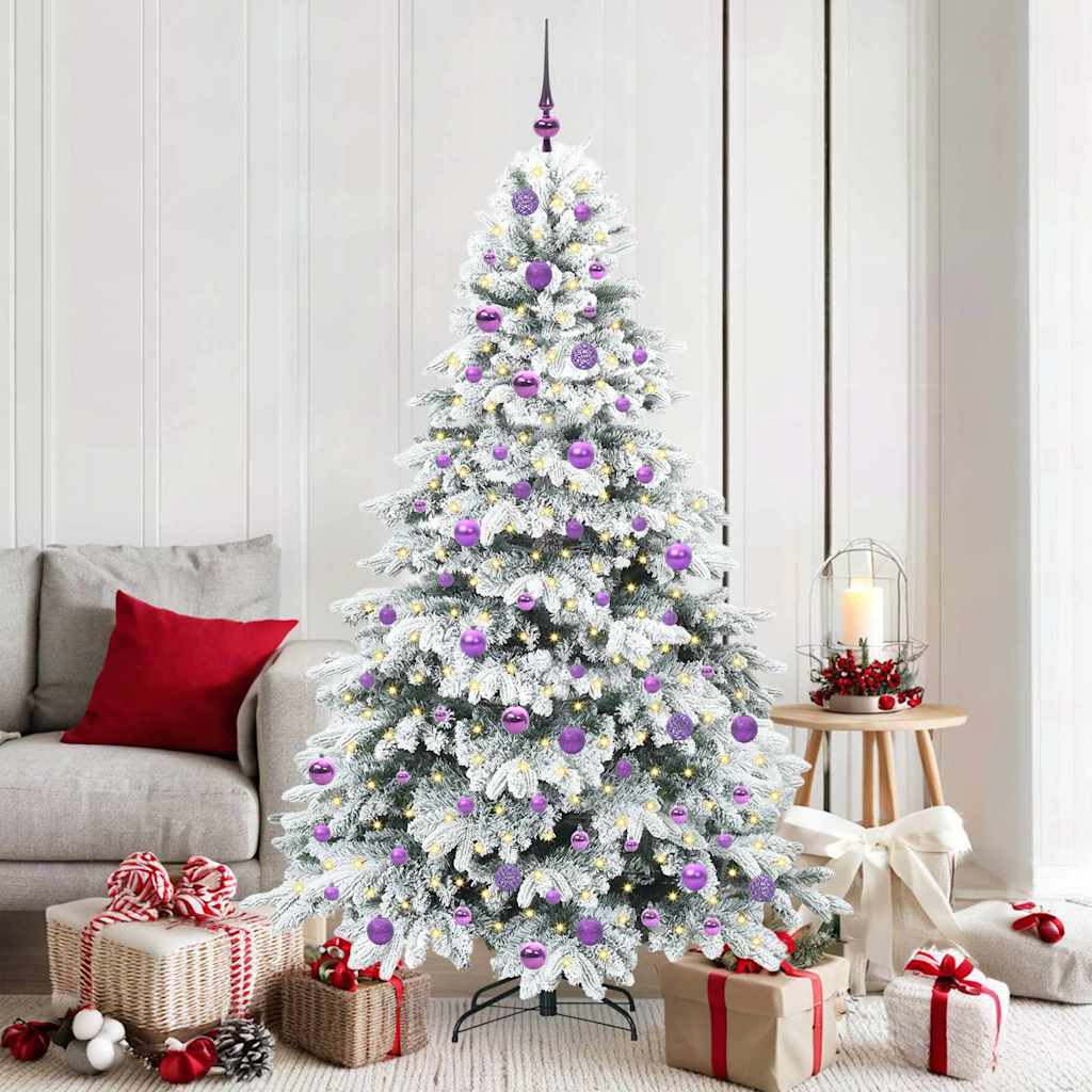 Albero di Natale artificiale con 300 LED Verde 180 cm PE e PVC