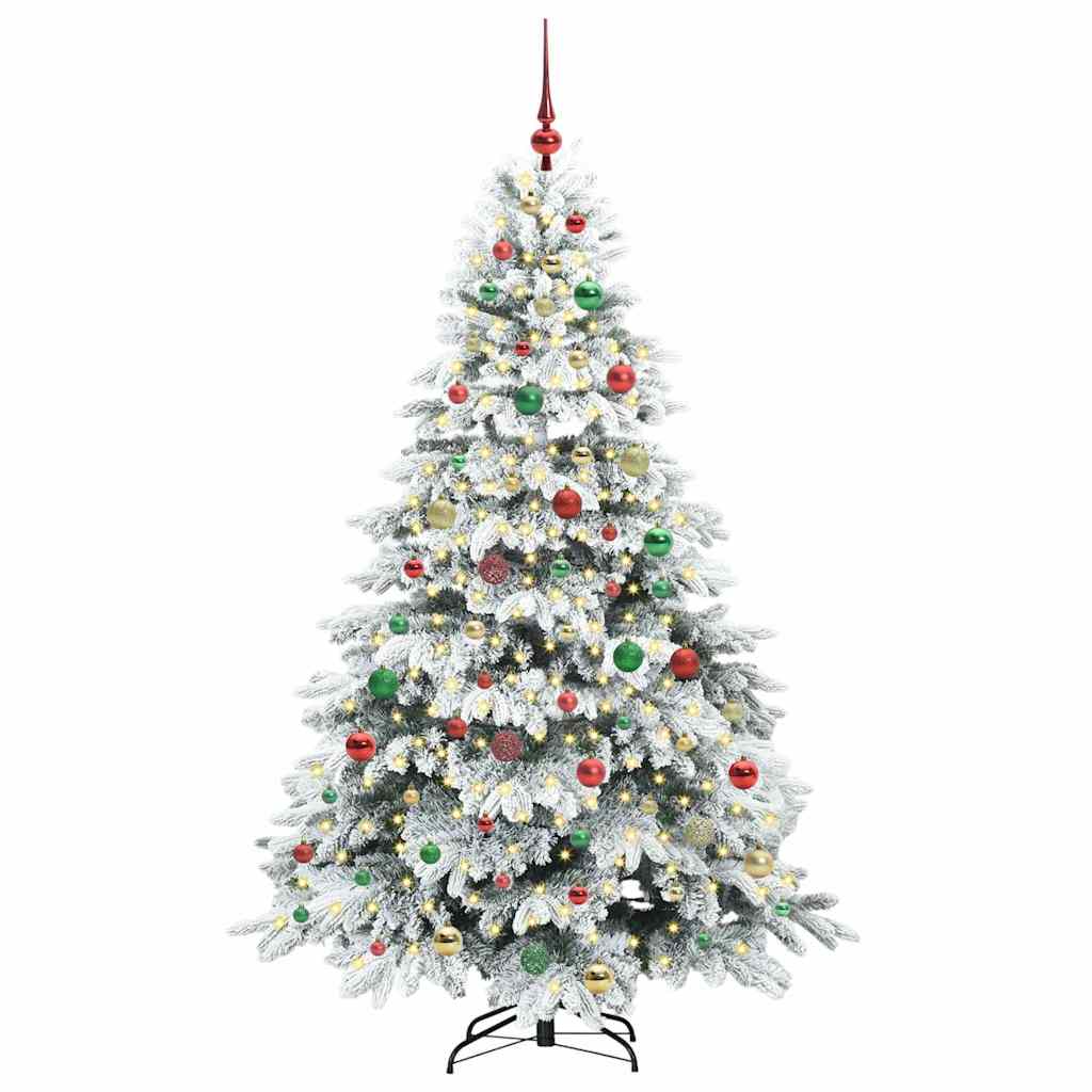 Albero di Natale artificiale con 300 LED Verde 180 cm PE e PVC