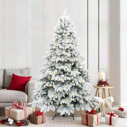Albero di Natale artificiale con 300 LED Verde 210 cm PE e PVC