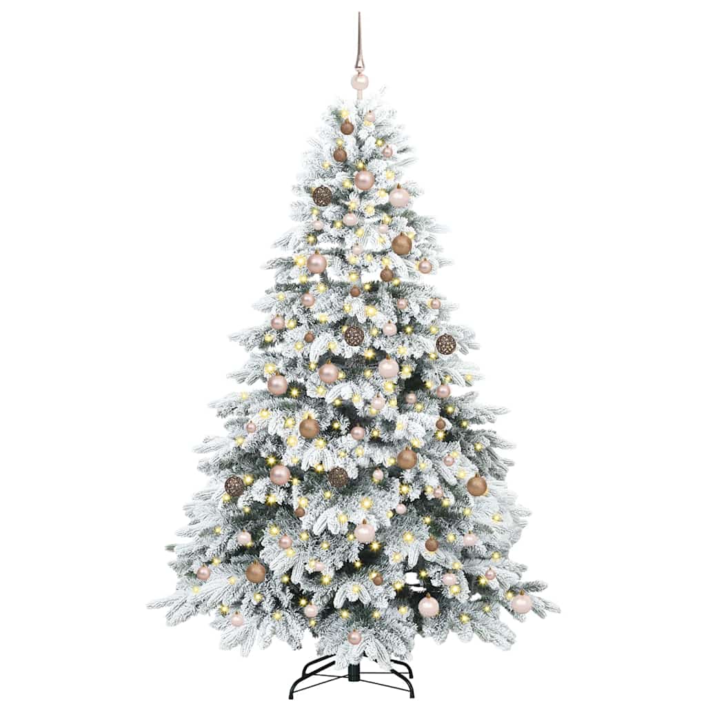 Albero di Natale artificiale con 300 LED Verde 210 cm PE e PVC