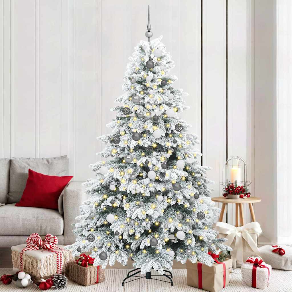 Albero di Natale artificiale con 300 LED Verde 210 cm PE e PVC