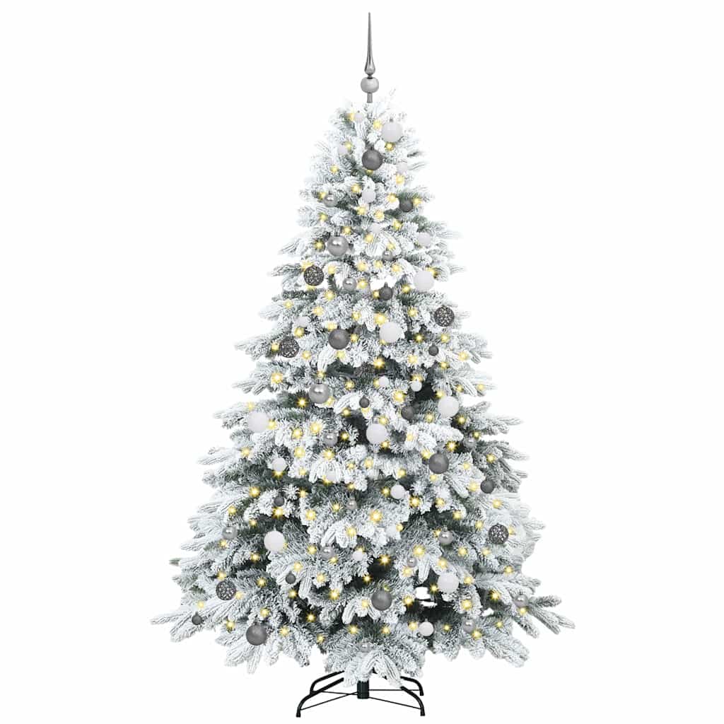 Albero di Natale artificiale con 300 LED Verde 210 cm PE e PVC