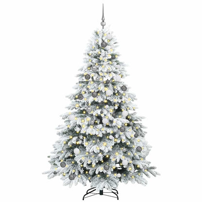 Albero di Natale artificiale con 300 LED Verde 210 cm PE e PVC