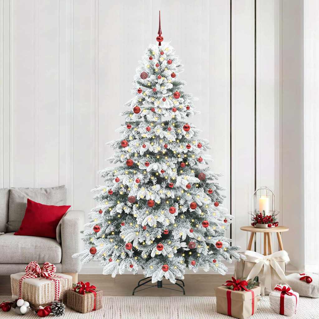Albero di Natale artificiale con 300 LED Verde 210 cm PE e PVC