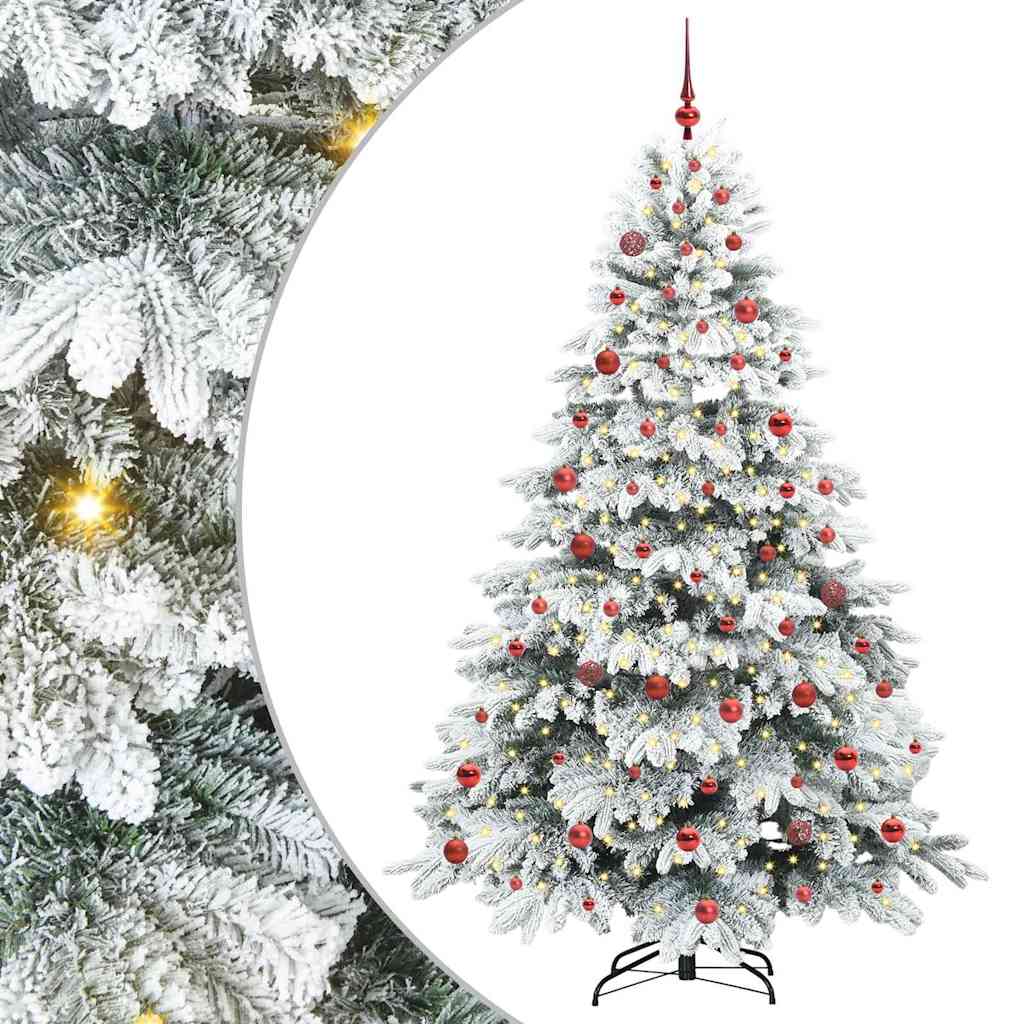 Albero di Natale artificiale con 300 LED Verde 210 cm PE e PVC