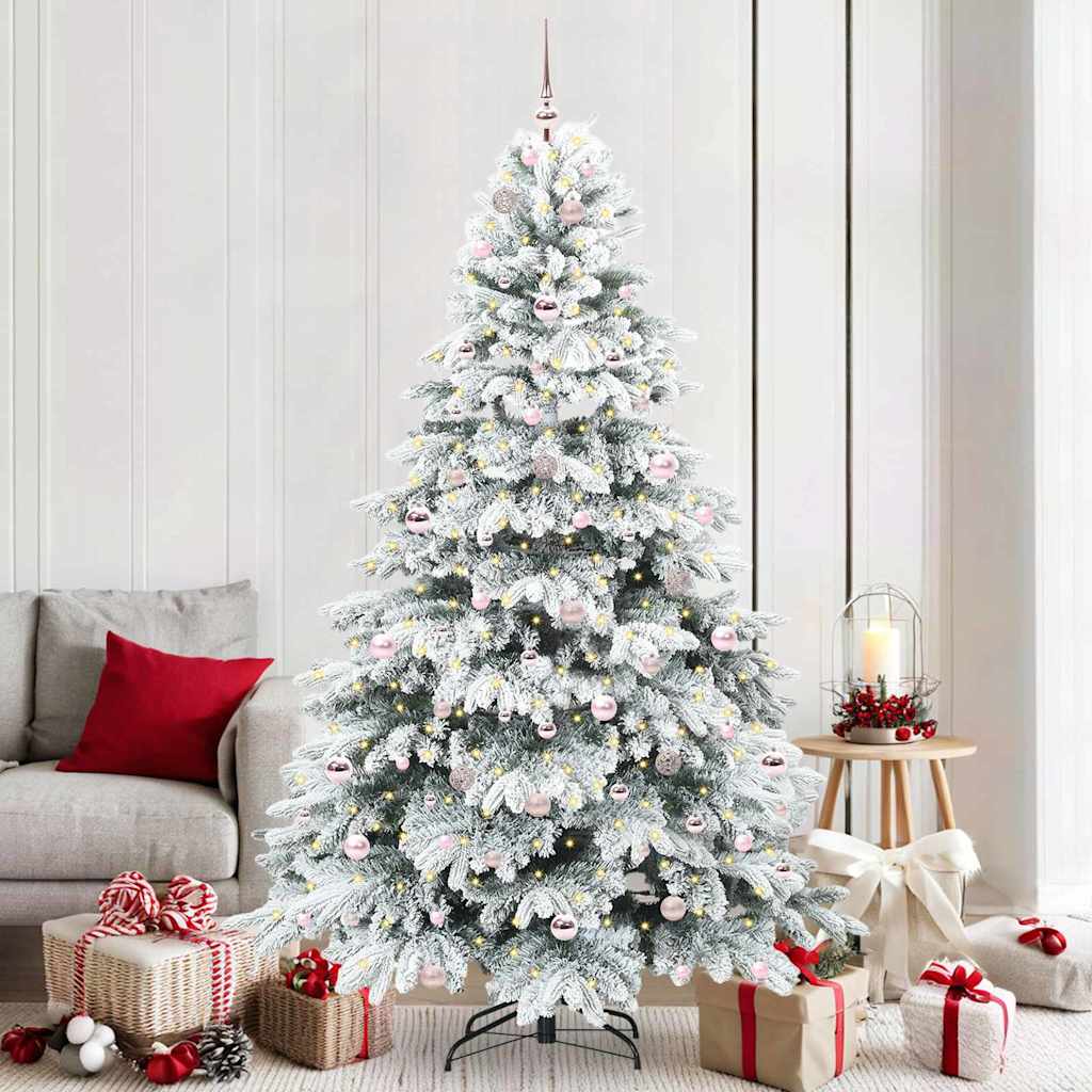 Albero di Natale artificiale con 300 LED Verde 210 cm PE e PVC