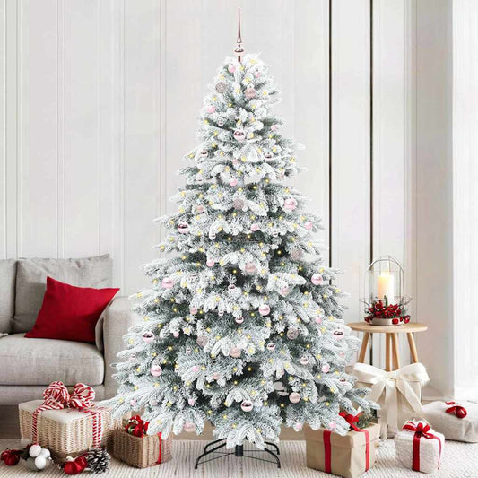 Albero di Natale artificiale con 300 LED Verde 210 cm PE e PVC