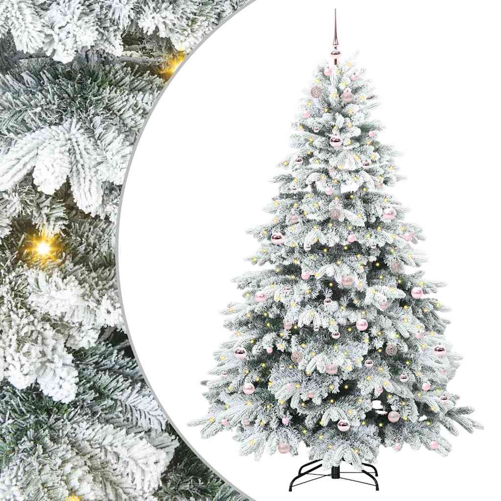 Albero di Natale artificiale con 300 LED Verde 210 cm PE e PVC