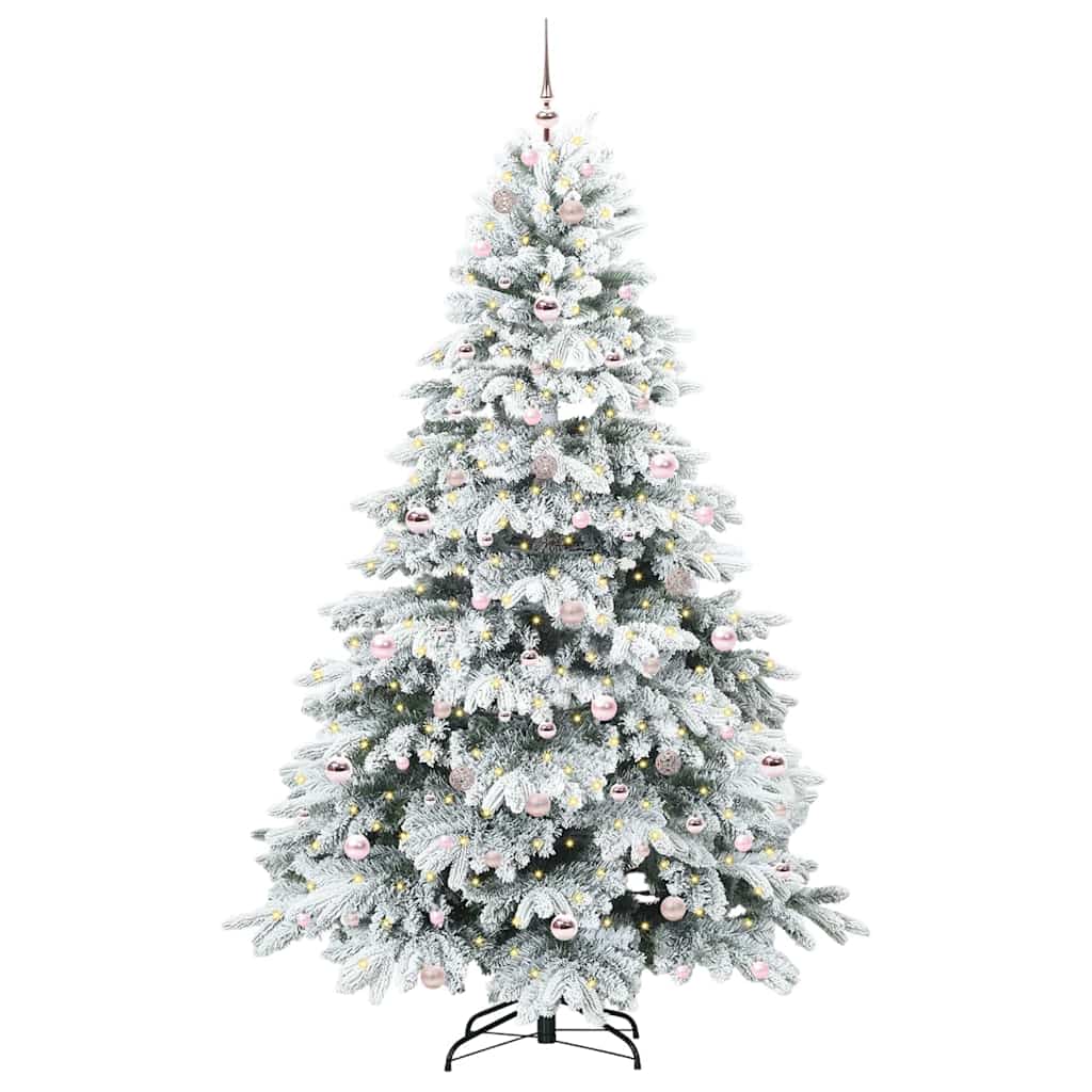 Albero di Natale artificiale con 300 LED Verde 210 cm PE e PVC